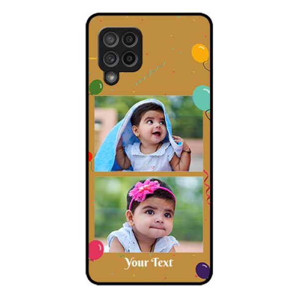 Galaxy M42 5G Personalized Glass Phone Case - Image Holder with Birthday Celebrations Design