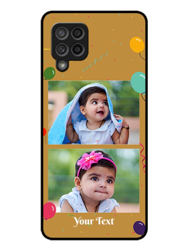 Custom Galaxy M42 5G Personalized Glass Phone Case - Image Holder with Birthday Celebrations Design