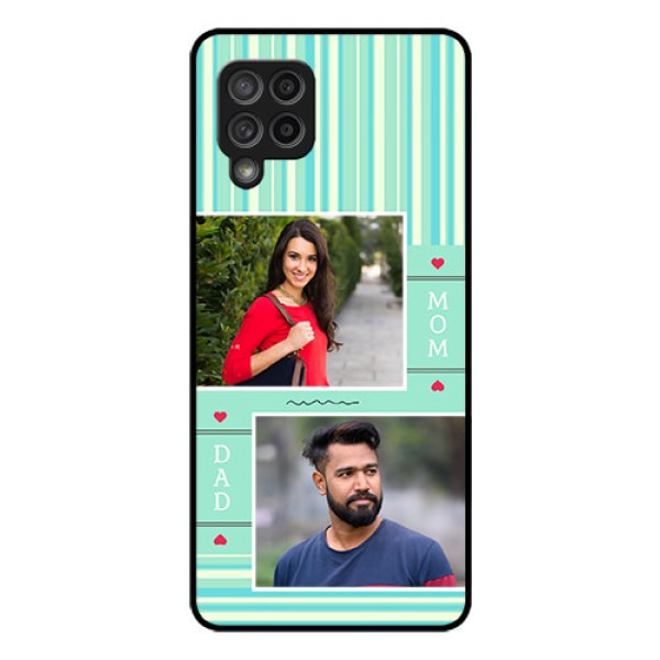 Galaxy M42 5G Custom Glass Phone Case - Mom & Dad Pic Design Galaxy M42 5G Custom Glass Phone Case - Mom & Dad Pic Design