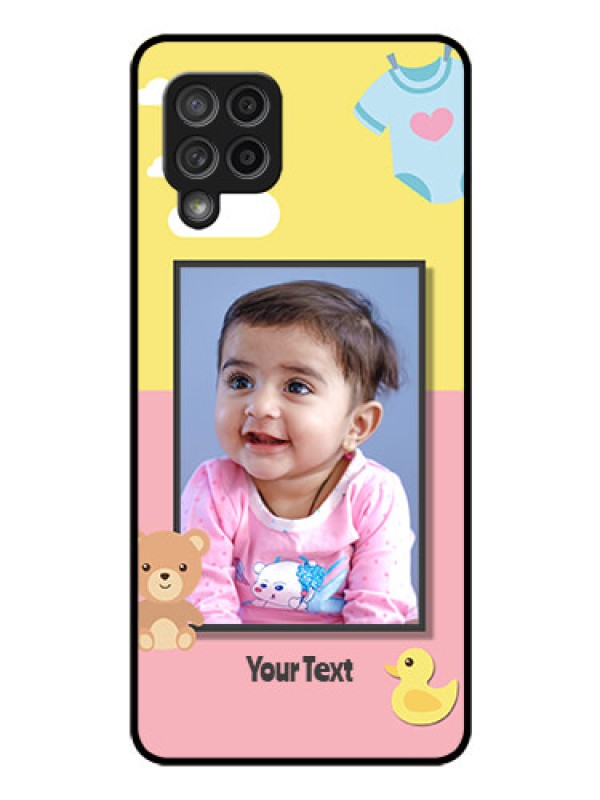 Custom Galaxy M42 5G Photo Printing on Glass Case - Kids 2 Color Design