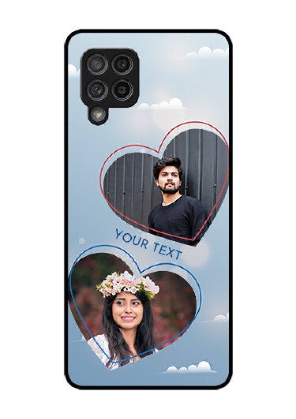 Galaxy M42 5G Custom Glass Mobile Case - Blue Color Couple Design 