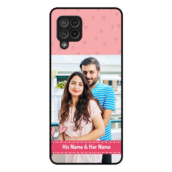 Galaxy M42 5G Personalized Glass Phone Case - Love Design Peach Color Galaxy M42 5G Personalized Glass Phone Case - Love Design Peach Color