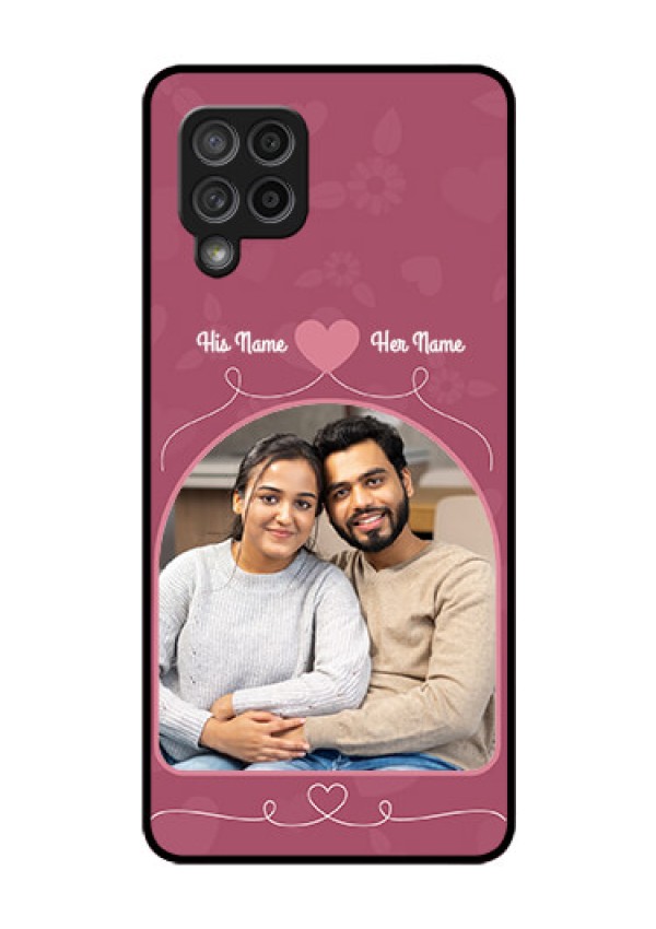 Galaxy M42 5G Photo Printing on Glass Case - Love Floral Design