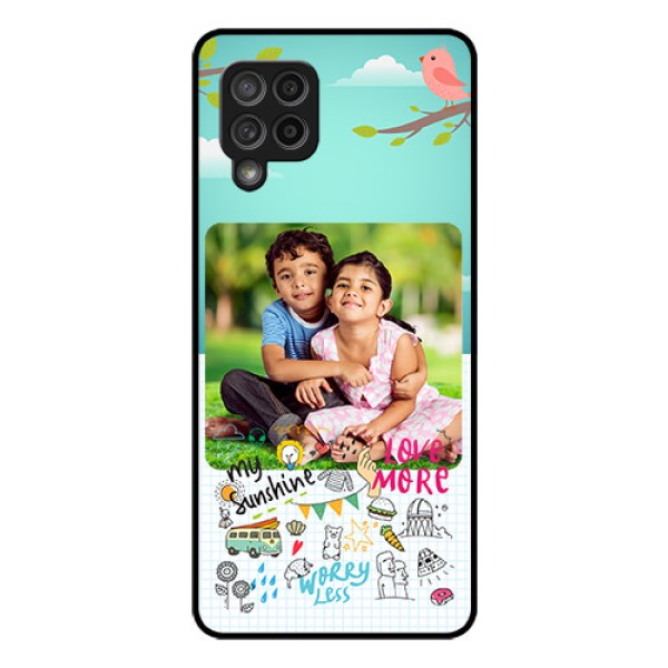 Galaxy M42 5G Photo Printing on Glass Case - Doodle love Design