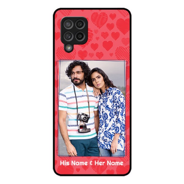 Galaxy M42 5G Photo Printing on Glass Case - with Red Heart Symbols Design Galaxy M42 5G Photo Printing on Glass Case - with Red Heart Symbols Design
