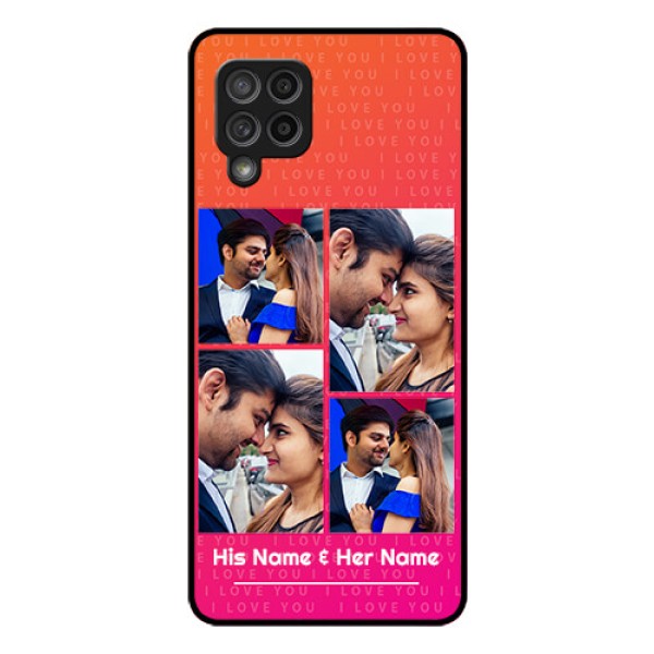 Galaxy M42 5G Custom Glass Phone Case - I Love You Pink Design
