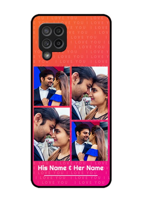 Galaxy M42 5G Custom Glass Phone Case - I Love You Pink Design