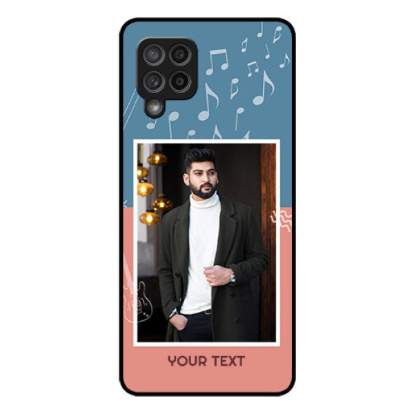 Galaxy M42 5G Photo Printing on Glass Case - with Color Musical Note Design Galaxy M42 5G Photo Printing on Glass Case - with Color Musical Note Design