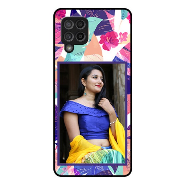 Galaxy M42 5G Custom Glass Mobile Case - Abstract Floral Design