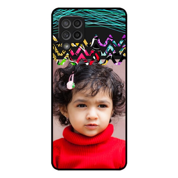 Galaxy M42 5G Personalized Glass Phone Case - Neon Abstract Design