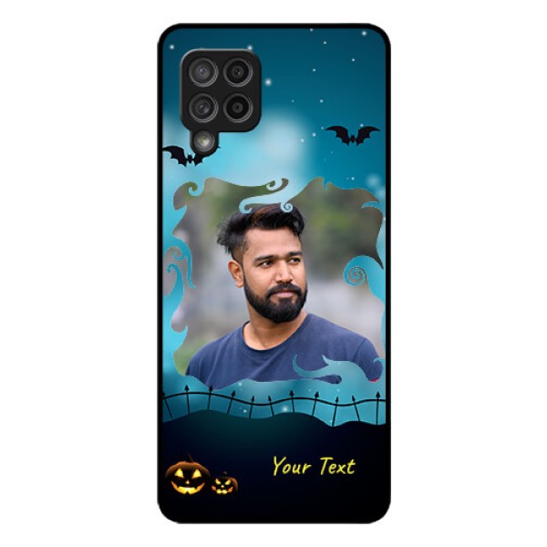 Galaxy M42 5G Custom Glass Phone Case - Halloween frame design