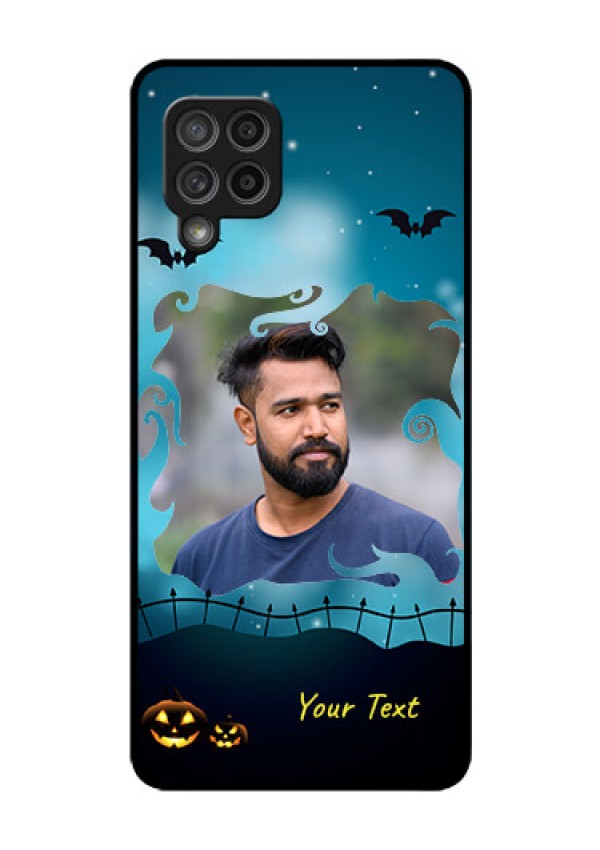 Galaxy M42 5G Custom Glass Phone Case - Halloween frame design