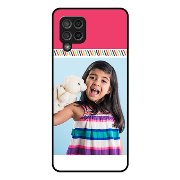 Galaxy M42 5G Personalized Glass Phone Case - Line art design