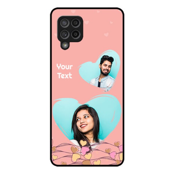 Galaxy M42 5G Custom Glass Mobile Case - Love Doodle Design