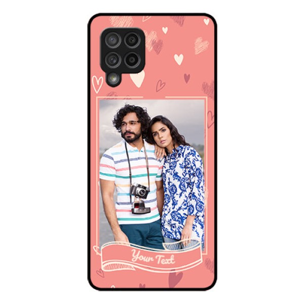 Galaxy M42 5G Custom Glass Phone Case - Love doodle art Design
