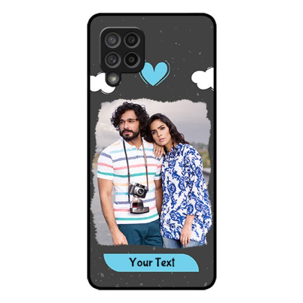 Galaxy M42 5G Custom Glass Phone Case - Splashes with love doodles Design Galaxy M42 5G Custom Glass Phone Case - Splashes with love doodles Design