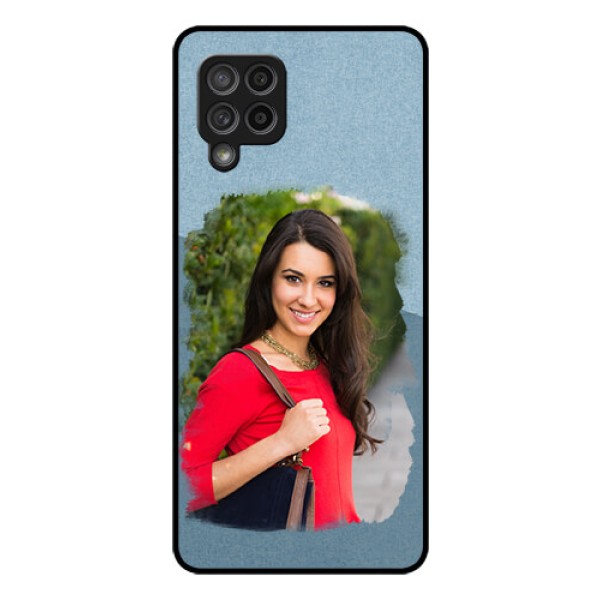 Galaxy M42 5G Custom Glass Mobile Case - Grunge Line Art Design