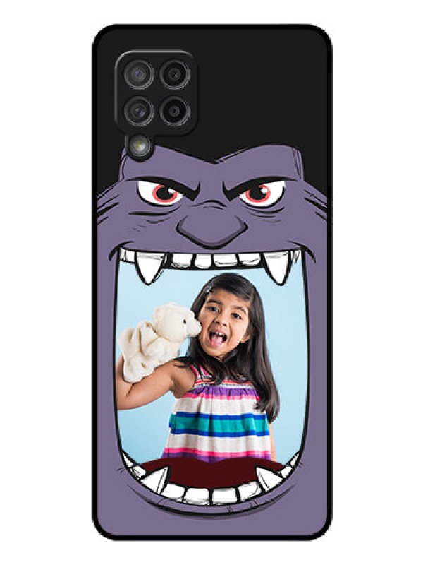 Custom Galaxy M42 5G Custom Glass Phone Case - Angry Monster Design