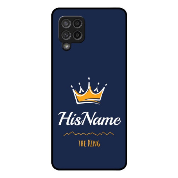 Galaxy M42 5G Glass Phone Case King with Name
