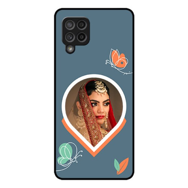 Galaxy M42 5G Custom Glass Mobile Case - Droplet Butterflies Design