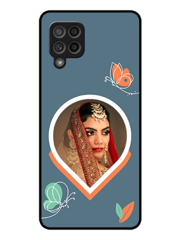 Custom Galaxy M42 5G Custom Glass Mobile Case - Droplet Butterflies Design