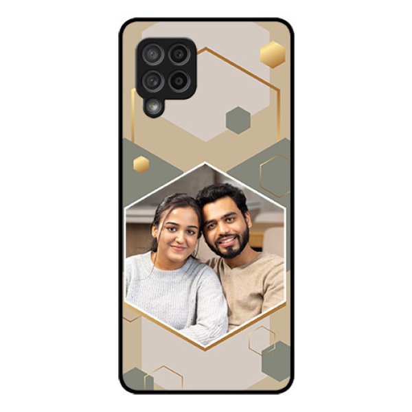Galaxy M42 5G Photo Printing on Glass Case - Stylish Hexagon Pattern Design Galaxy M42 5G Photo Printing on Glass Case - Stylish Hexagon Pattern Design