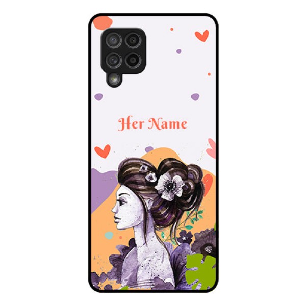 Galaxy M42 5G Personalized Glass Phone Case - Woman And Nature Design Galaxy M42 5G Personalized Glass Phone Case - Woman And Nature Design