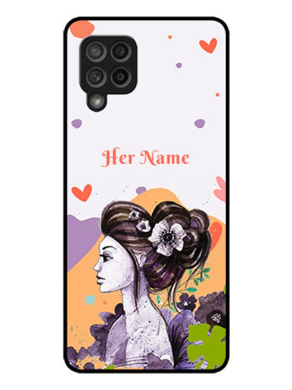 Custom Galaxy M42 5G Personalized Glass Phone Case - Woman And Nature Design
