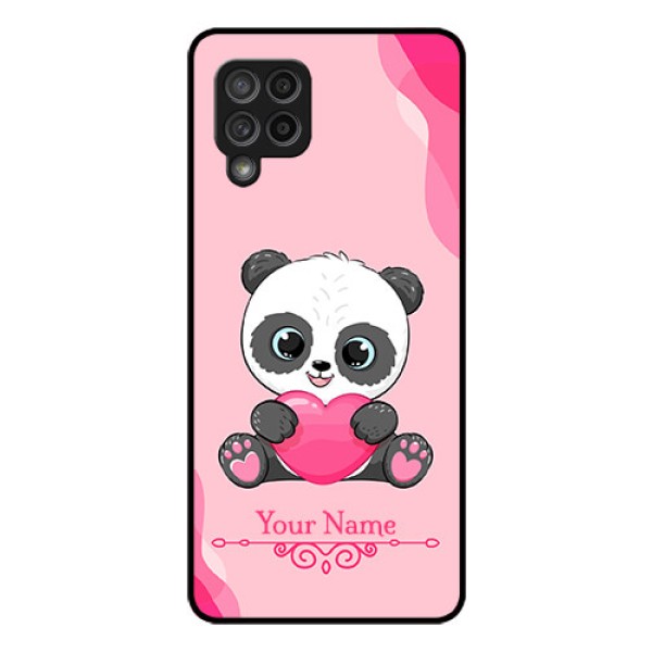 Galaxy M42 5G Custom Glass Mobile Case - Cute Panda Design