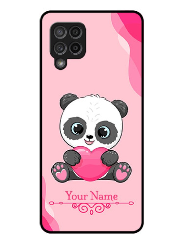 Custom Galaxy M42 5G Custom Glass Mobile Case - Cute Panda Design