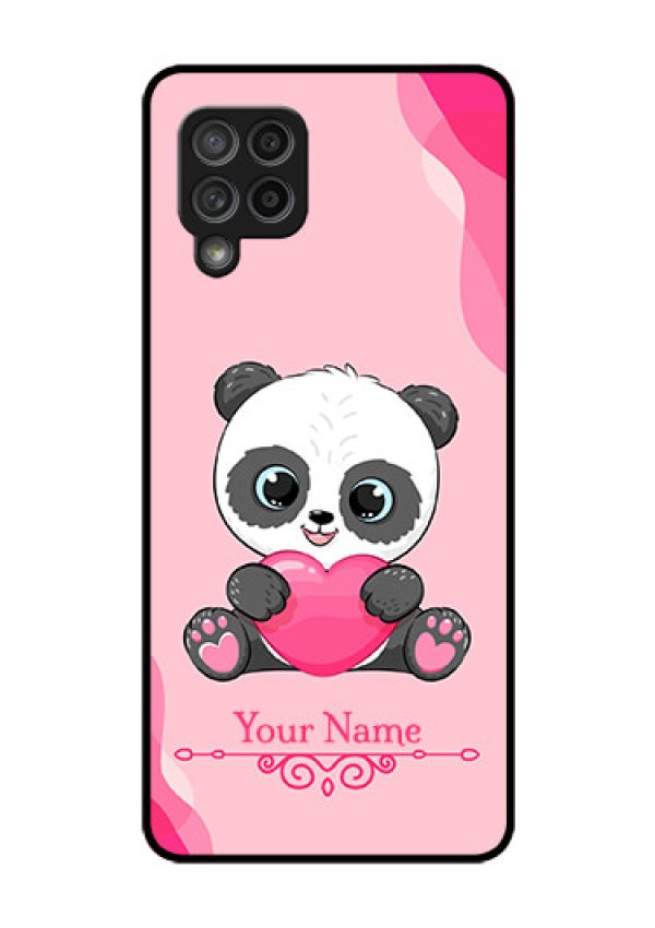 Galaxy M42 5G Custom Glass Mobile Case - Cute Panda Design