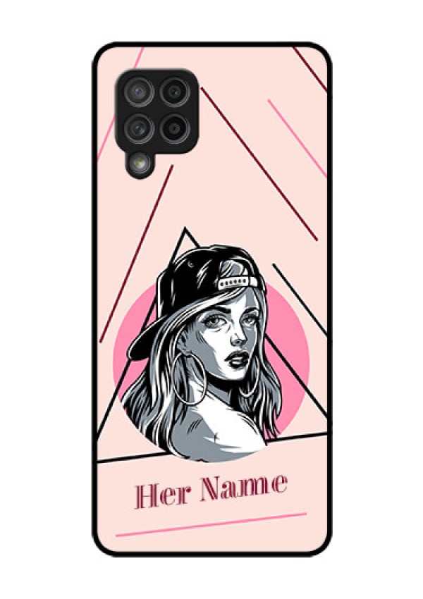 Galaxy M42 5G Personalized Glass Phone Case - Rockstar Girl Design