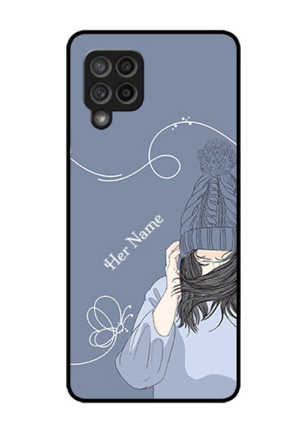 Galaxy M42 5G Custom Glass Mobile Case - Girl in winter outfit Design