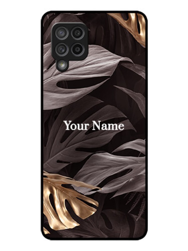 Custom Galaxy M42 5G Personalised Glass Phone Case - Wild Leaves digital paint Design