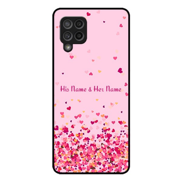 Galaxy M42 5G Photo Printing on Glass Case - Floating Hearts Design