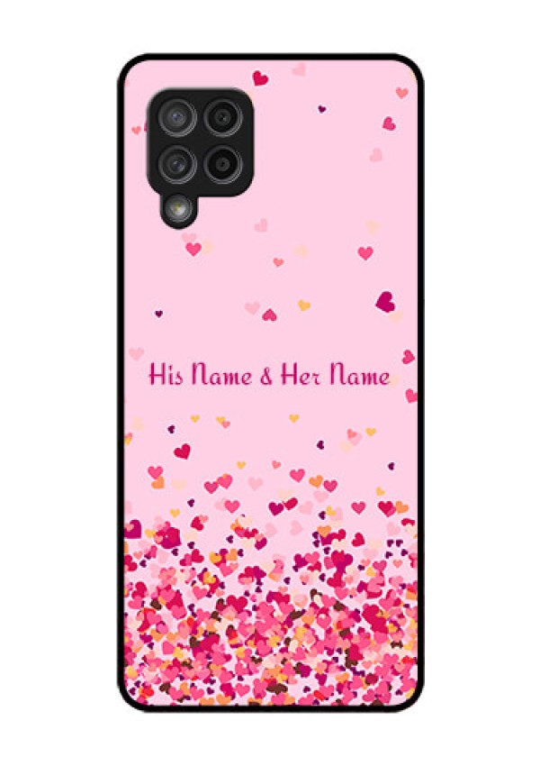 Galaxy M42 5G Photo Printing on Glass Case - Floating Hearts Design