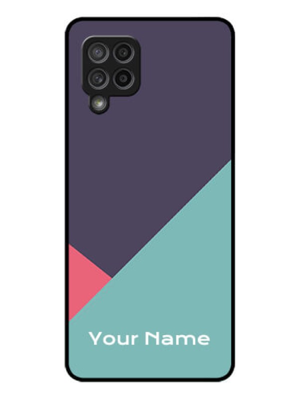 Custom Galaxy M42 5G Custom Glass Mobile Case - Tri Color abstract Design