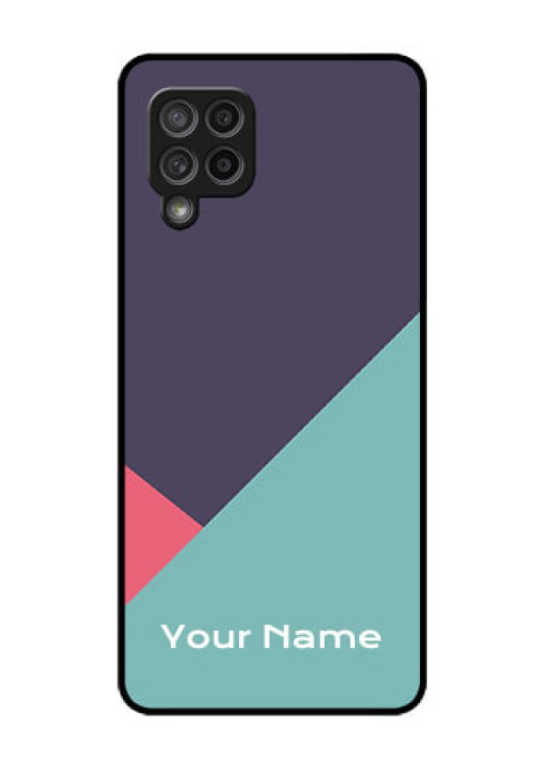 Galaxy M42 5G Custom Glass Mobile Case - Tri Color abstract Design