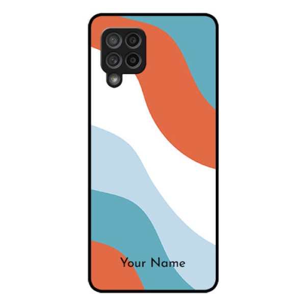 Galaxy M42 5G Custom Glass Mobile Case - coloured Waves Design Galaxy M42 5G Custom Glass Mobile Case - coloured Waves Design