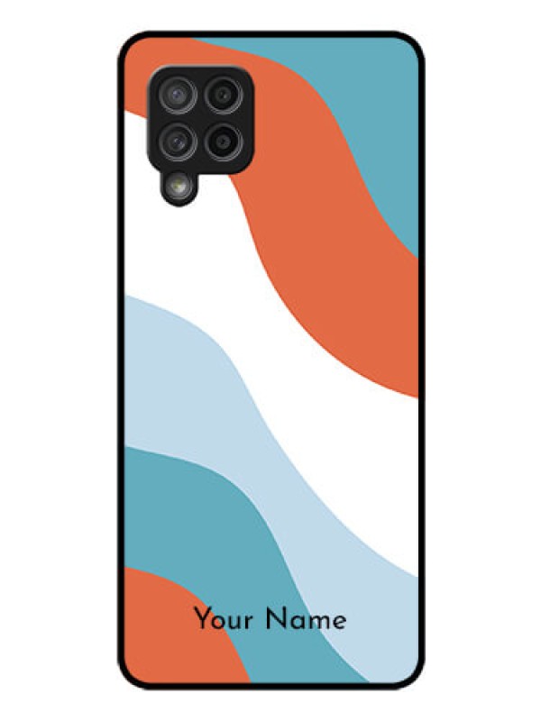 Custom Galaxy M42 5G Custom Glass Mobile Case - coloured Waves Design