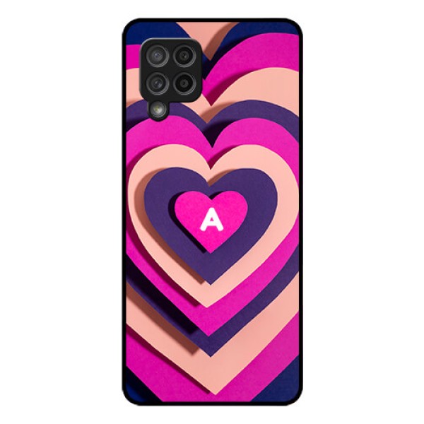 Galaxy M42 5G Custom Glass Mobile Case - Cute Heart Pattern Design