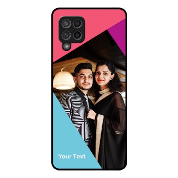 Galaxy M42 5G Custom Glass Mobile Case - Stacked Triple colour Design