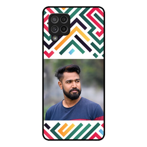 Galaxy M42 5G Personalized Glass Phone Case - Colorful Maze Pattern Design Galaxy M42 5G Personalized Glass Phone Case - Colorful Maze Pattern Design