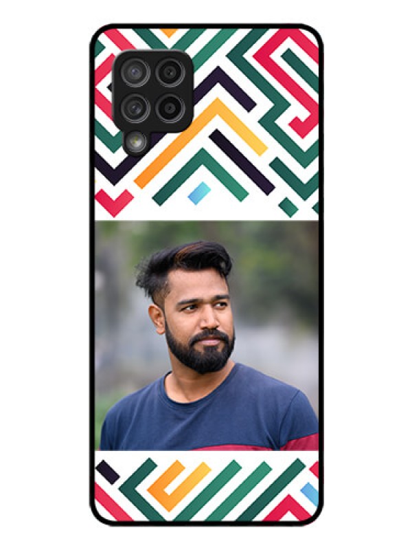 Custom Galaxy M42 5G Personalized Glass Phone Case - Colorful Maze Pattern Design