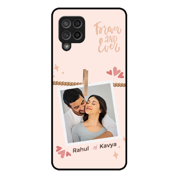 Galaxy M42 5G Custom Glass Phone Case - Forever and ever love Design