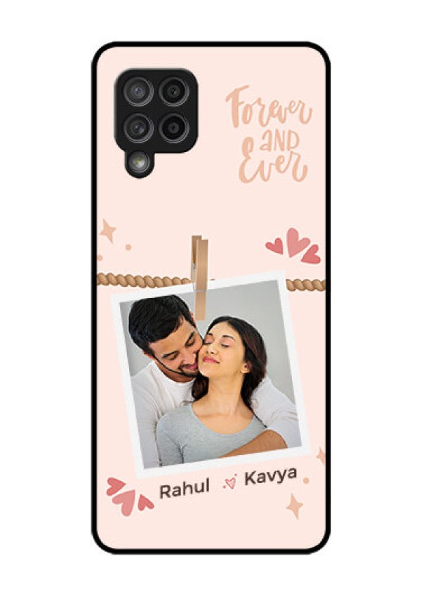 Galaxy M42 5G Custom Glass Phone Case - Forever and ever love Design