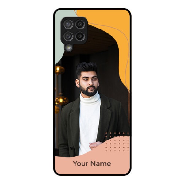 Galaxy M42 5G Personalized Glass Phone Case - Tri-coloured overlay design Galaxy M42 5G Personalized Glass Phone Case - Tri-coloured overlay design