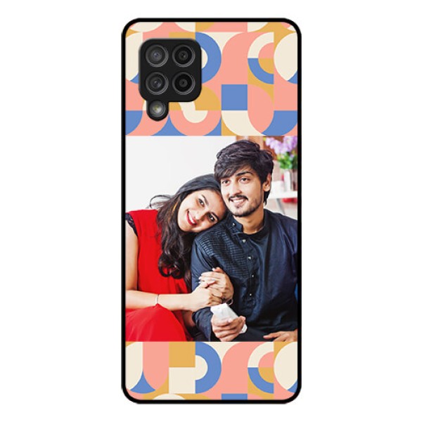 Galaxy M42 5G Photo Printing on Glass Case - Semi-circle Maze Pattern Design Galaxy M42 5G Photo Printing on Glass Case - Semi-circle Maze Pattern Design