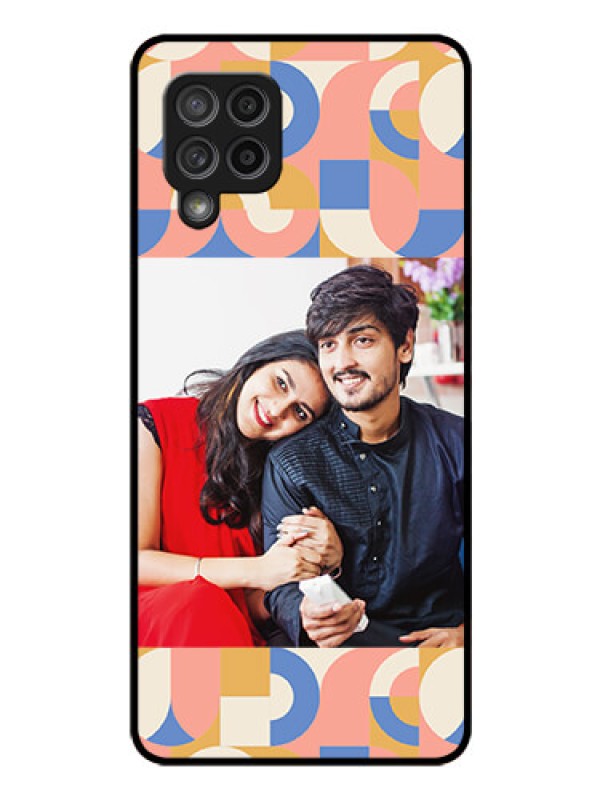 Custom Galaxy M42 5G Photo Printing on Glass Case - Semi-circle Maze Pattern Design