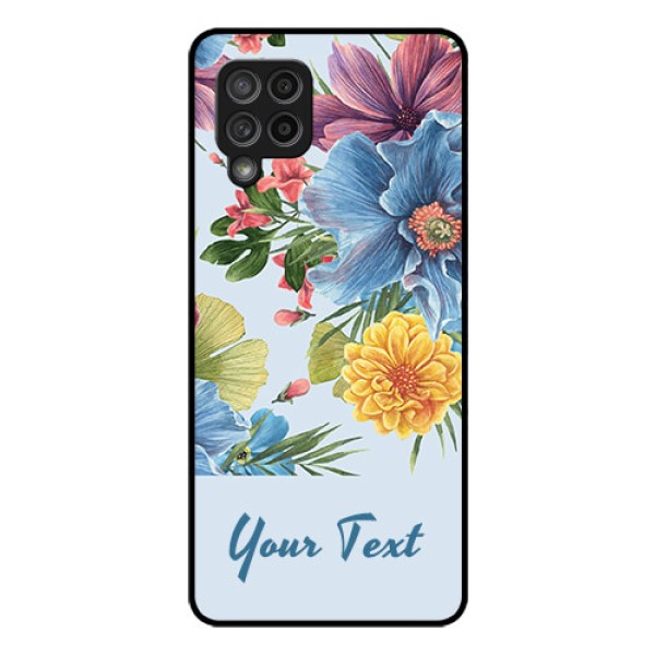 Galaxy M42 5G Custom Glass Mobile Case - Stunning Watercolored Flowers Painting Design